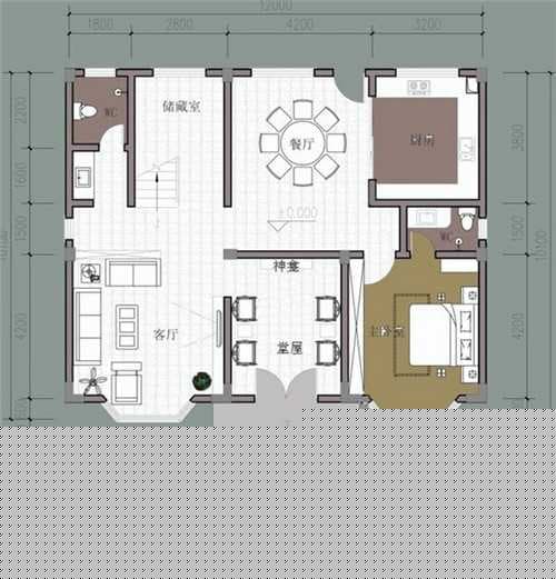 5款12米x10米农村自建房平面图