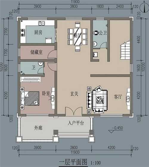 5款12米x10米农村自建房平面图