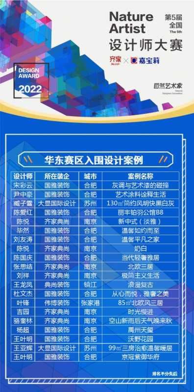 齐家网X嘉宝莉“自然艺术•家”设计师大赛百强出炉，全国决赛即将开启