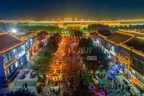 正定古城灯光夜景