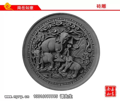 百马图砖雕